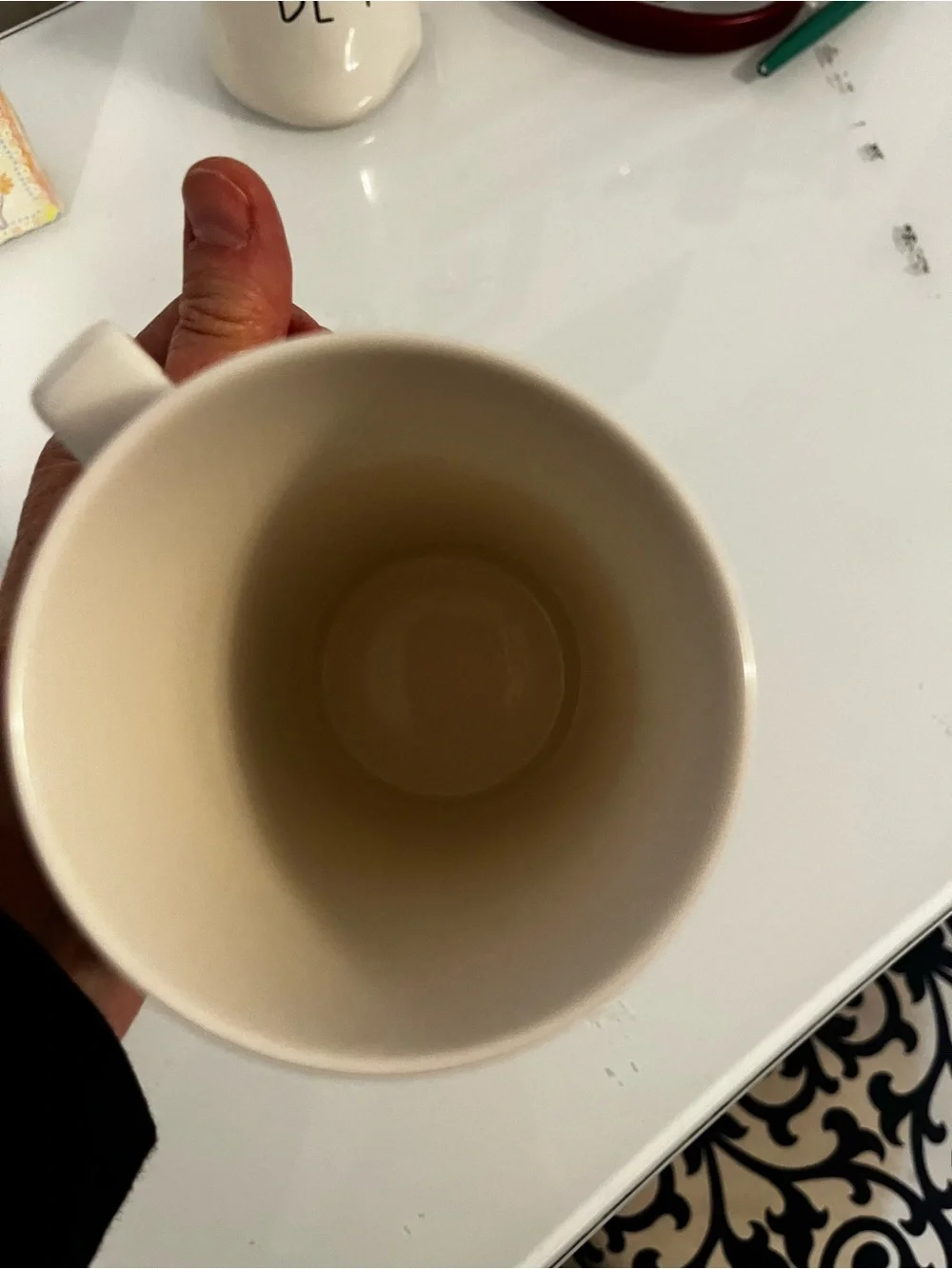 Starbucks Yellow & Burgundy Floral Logo Mug